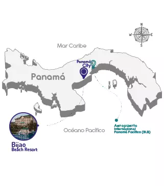 Mapa Ubicación del hotel rainforest