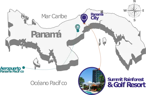 Mapa Ubicación del hotel rainforest